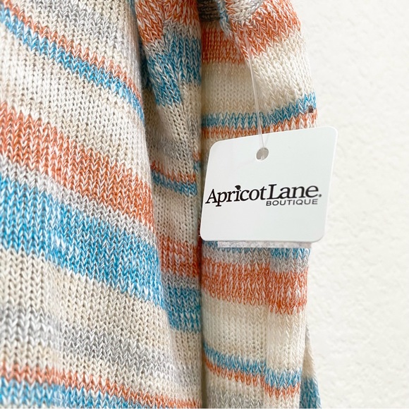 SADIE & SAGE Multicolored Stripe Hi-Low Long Sleeves Knit Top Size S NEW - Picture 8 of 14